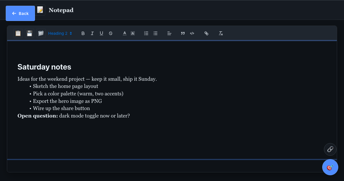 Online Notepad — Free Rich-Text Editor with Markdown