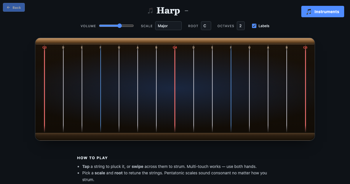 Harp — Play in Your Browser 🎵