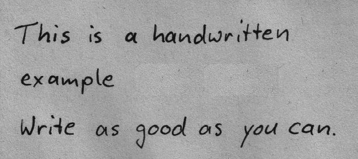 Sample handwritten text for OCR testing